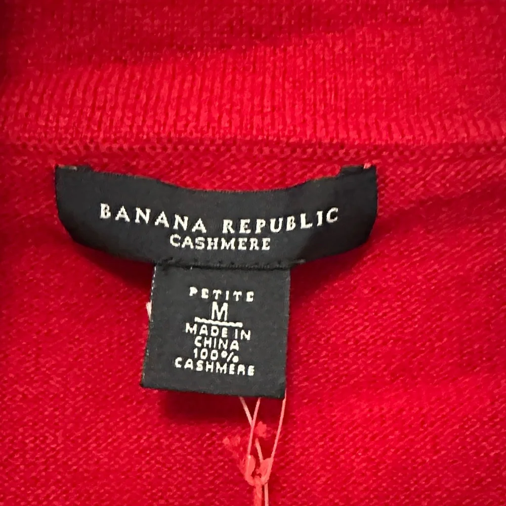 NWT Banana Republic Vibrant Red Zip-Up  Cashmere Cardigan - Picture 5 of 5
